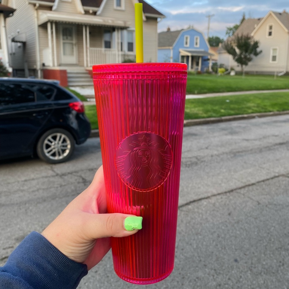 Starbucks pink cold cup 24oz